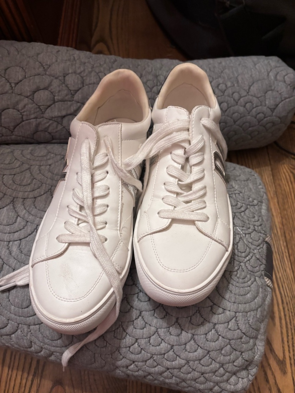 DKNYC White Leather Athletic Sneakers